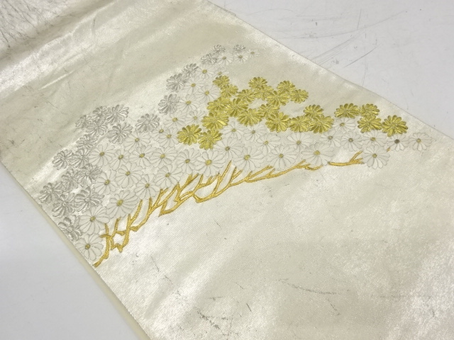 アンティーク　菊模様刺繍袋帯（材料）